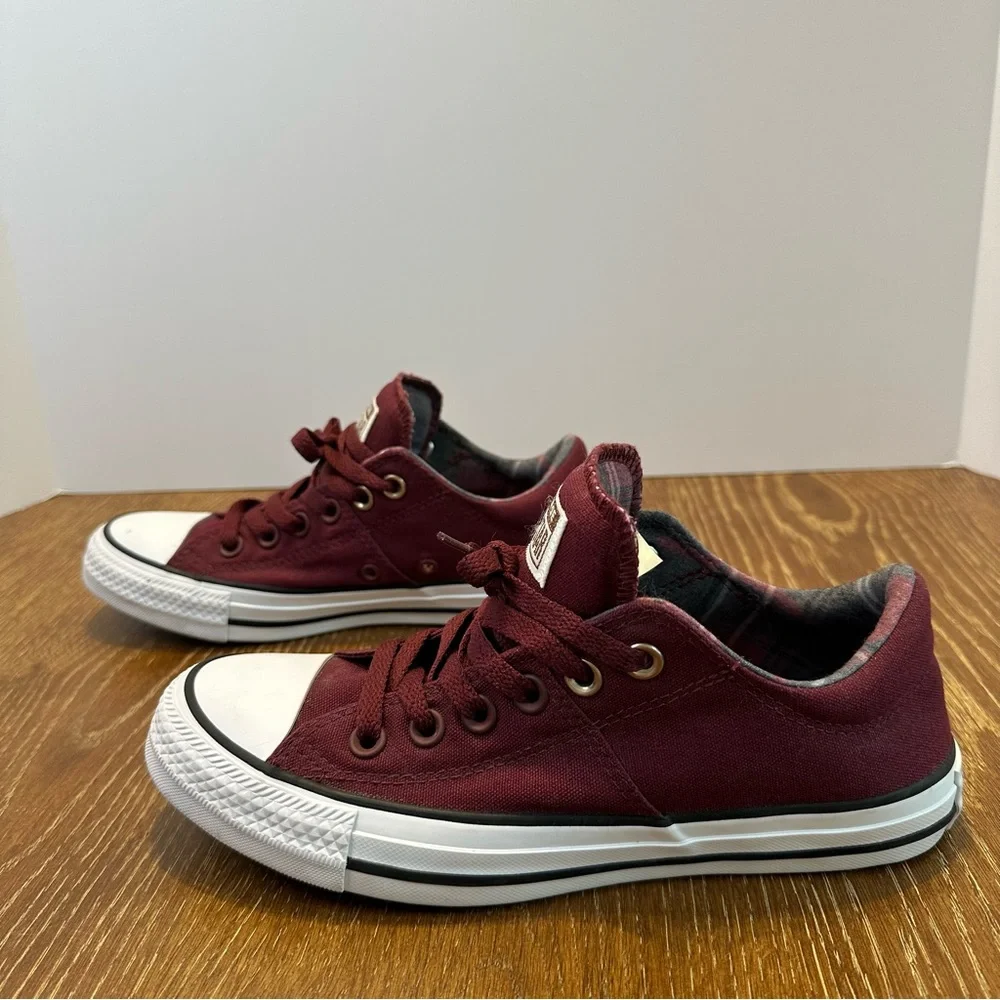 Converse Chuck Taylor All Star Madison Burgundy Plaid Sneakers‎ 561739F Womens 7 - Picture 4 of 7